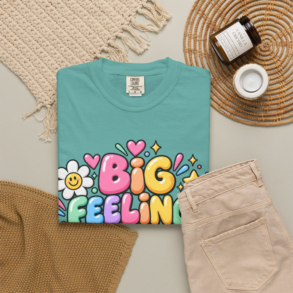 Big Feelings Safe Spaces T-shirt | Pastel Cute Floral Typography