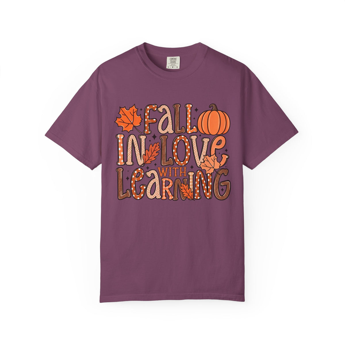 Fall in Love with Learning T-Shirt | Teacher Autumn Pumpkin Leaves