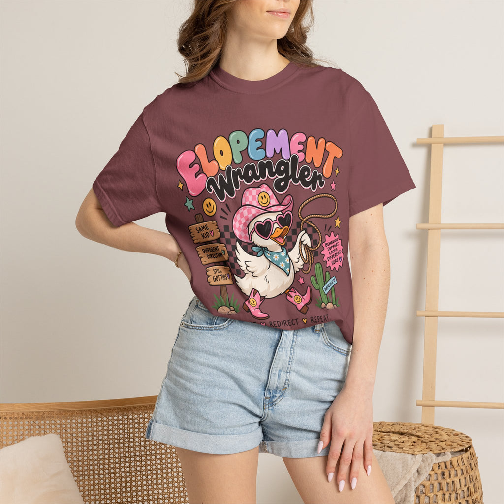 Elopement T-shirt | Cute Cowboy Sloth Illustration, Western Floral Tee
