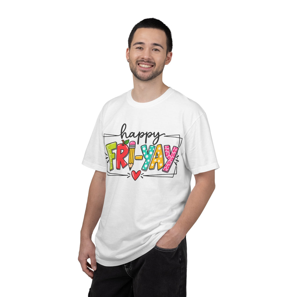 Happy Fri-yay Colorful Graphic T-shirt | Cute Friday Celebration Tee