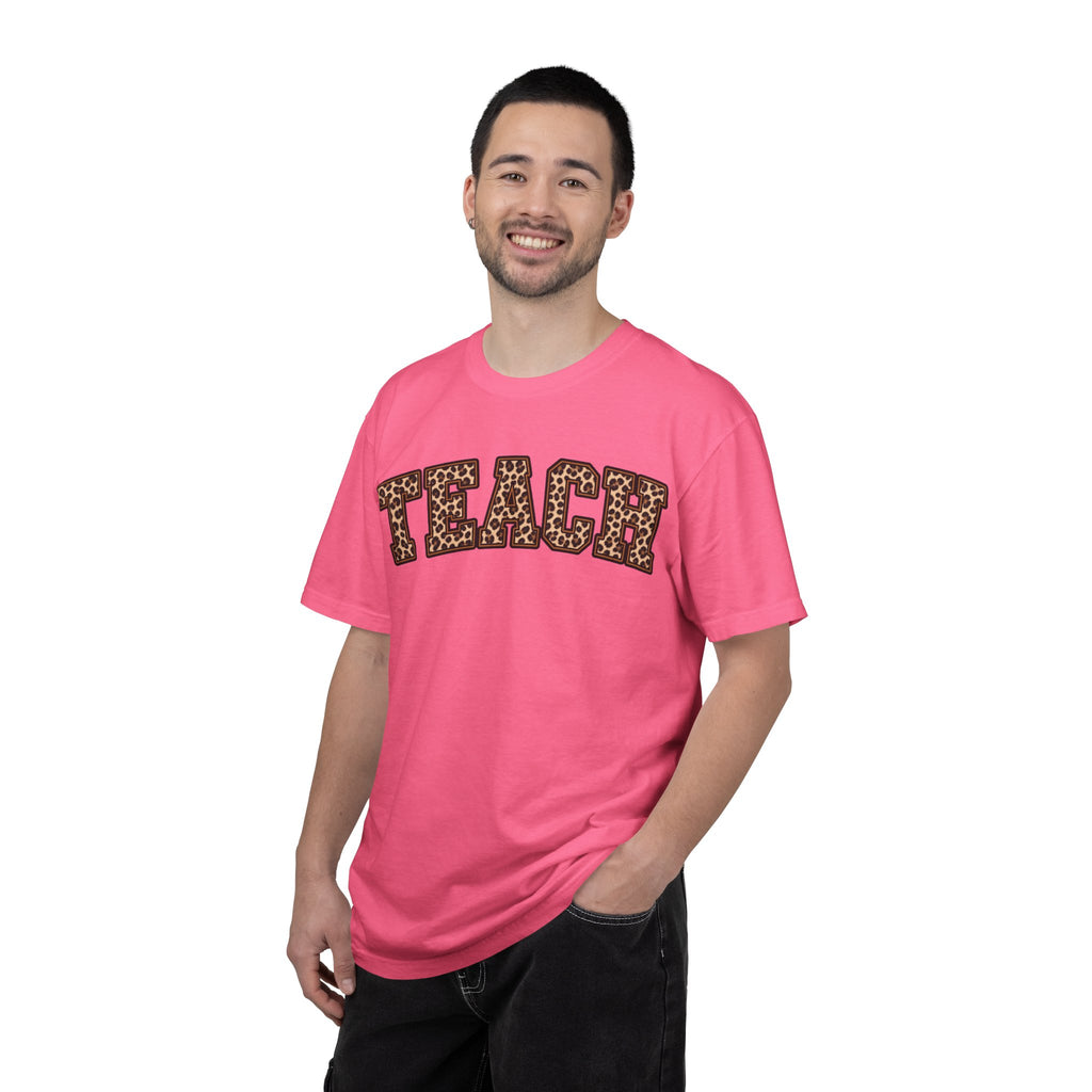 Leopard Print TEACH T-Shirt | Teacher Shirt, Animal Print Typography
