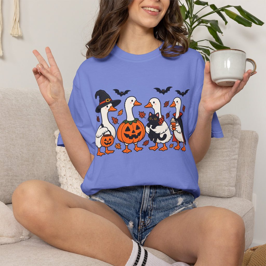 Halloween Ducks T-shirt | Geese in Costumes, Pumpkin Jack-O’-Lantern