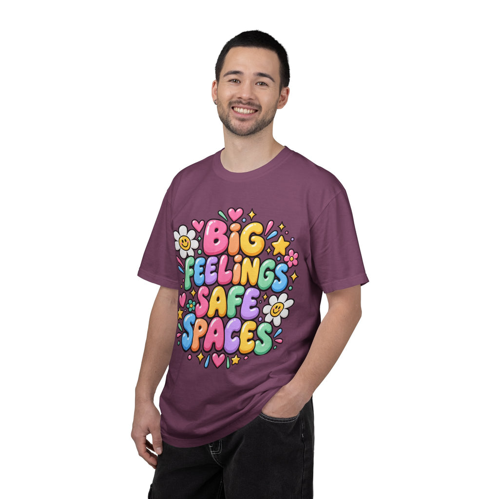 Big Feelings Safe Spaces T-shirt | Pastel Cute Floral Typography
