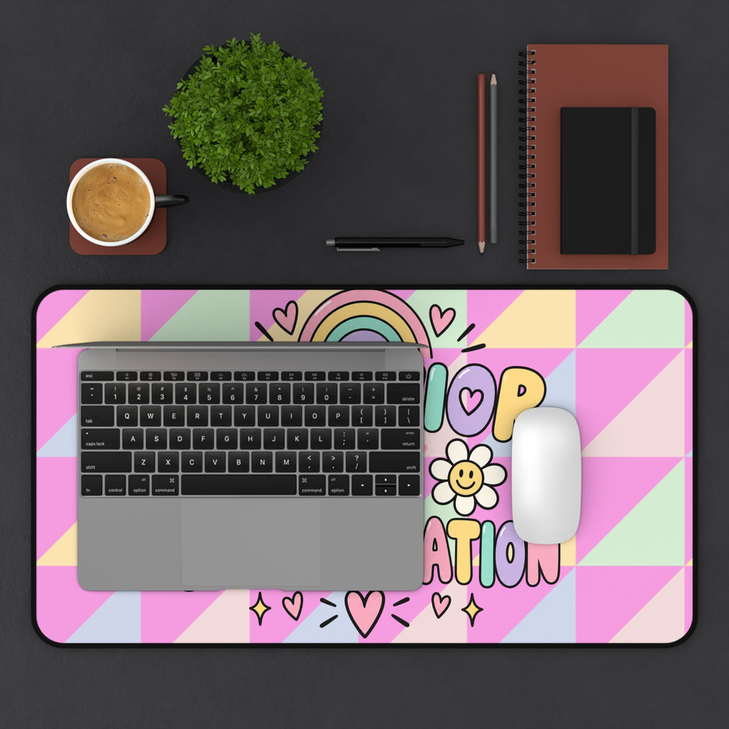 Behavior Is Communication Desk Mat | Pastel Rainbow Floral Classroom Décor