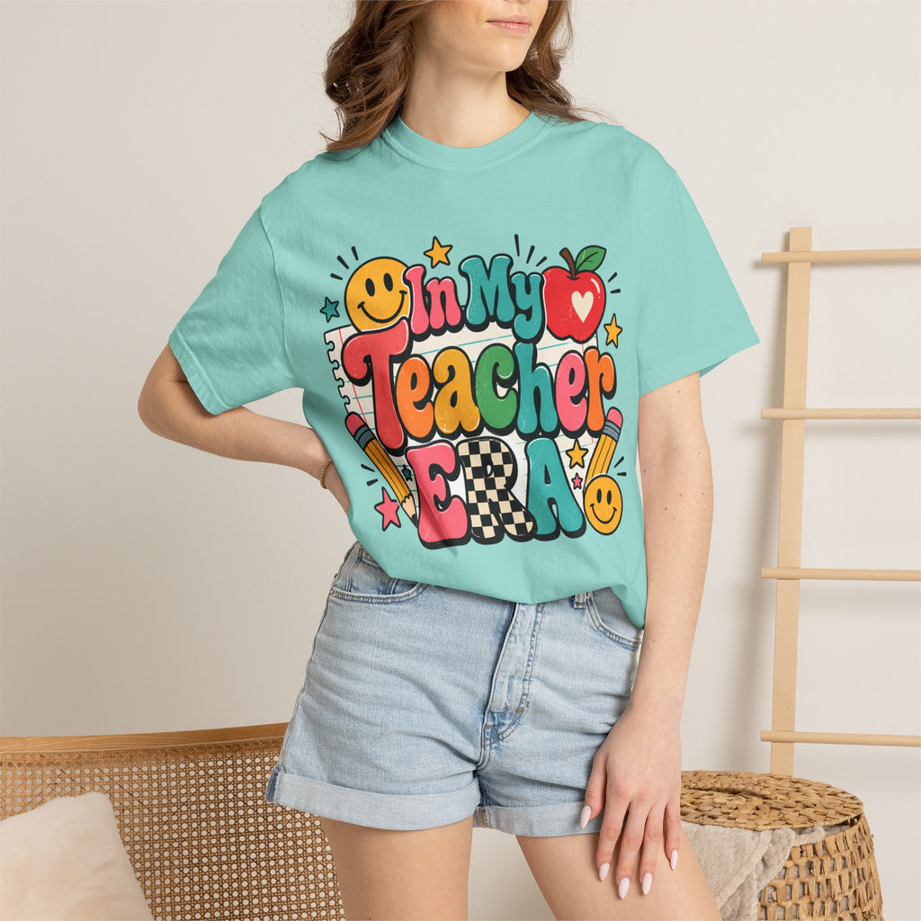 In My Teacher Era T-shirt | Retro School Graphic, Apple & Pencils