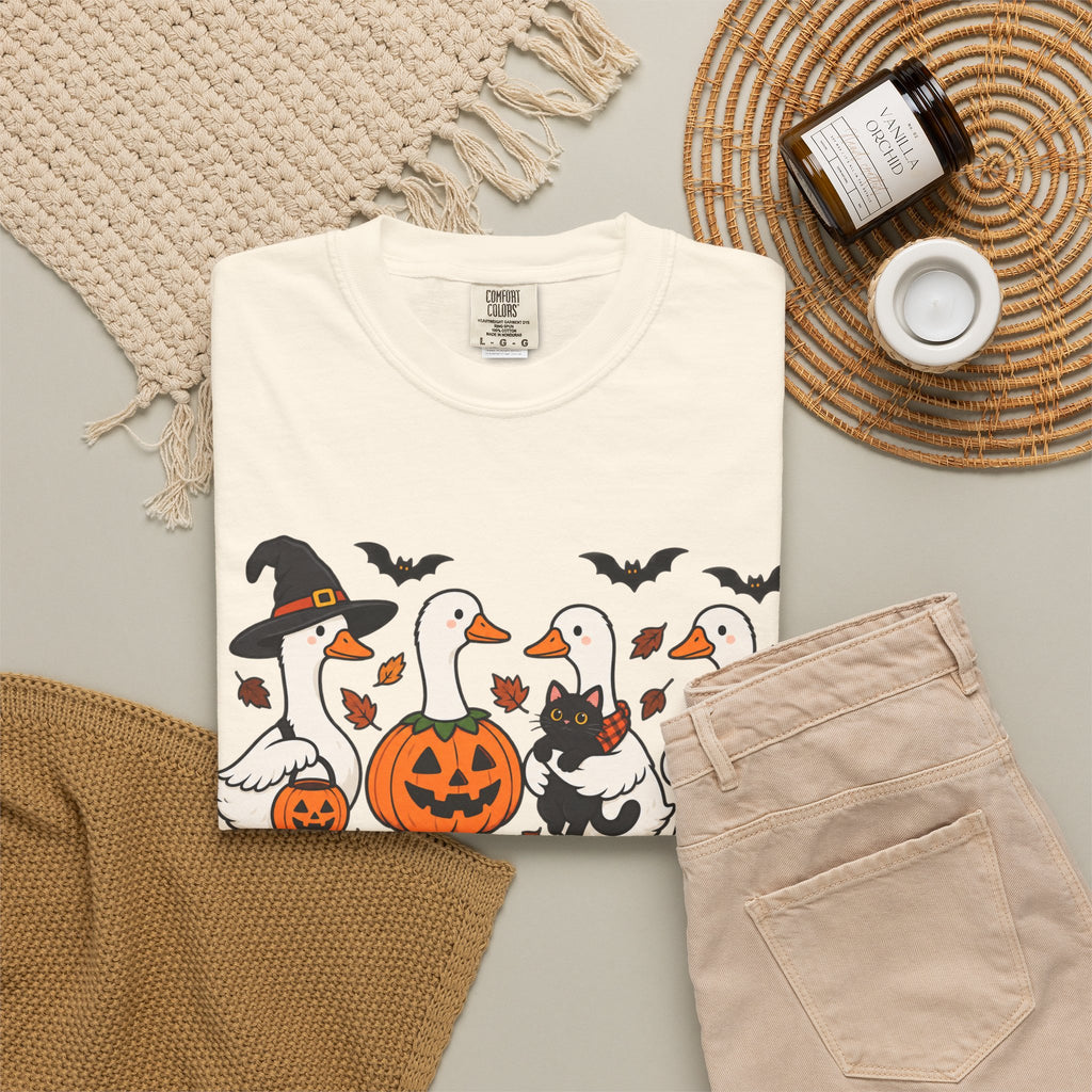 Halloween Ducks T-shirt | Geese in Costumes, Pumpkin Jack-O’-Lantern