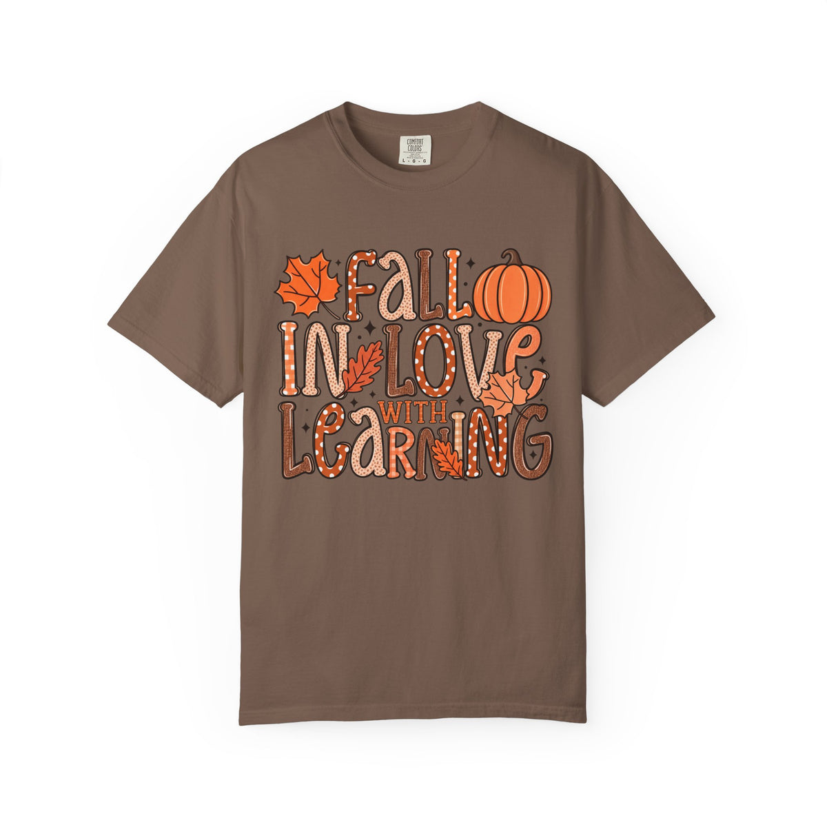 Fall in Love with Learning T-Shirt | Teacher Autumn Pumpkin Leaves