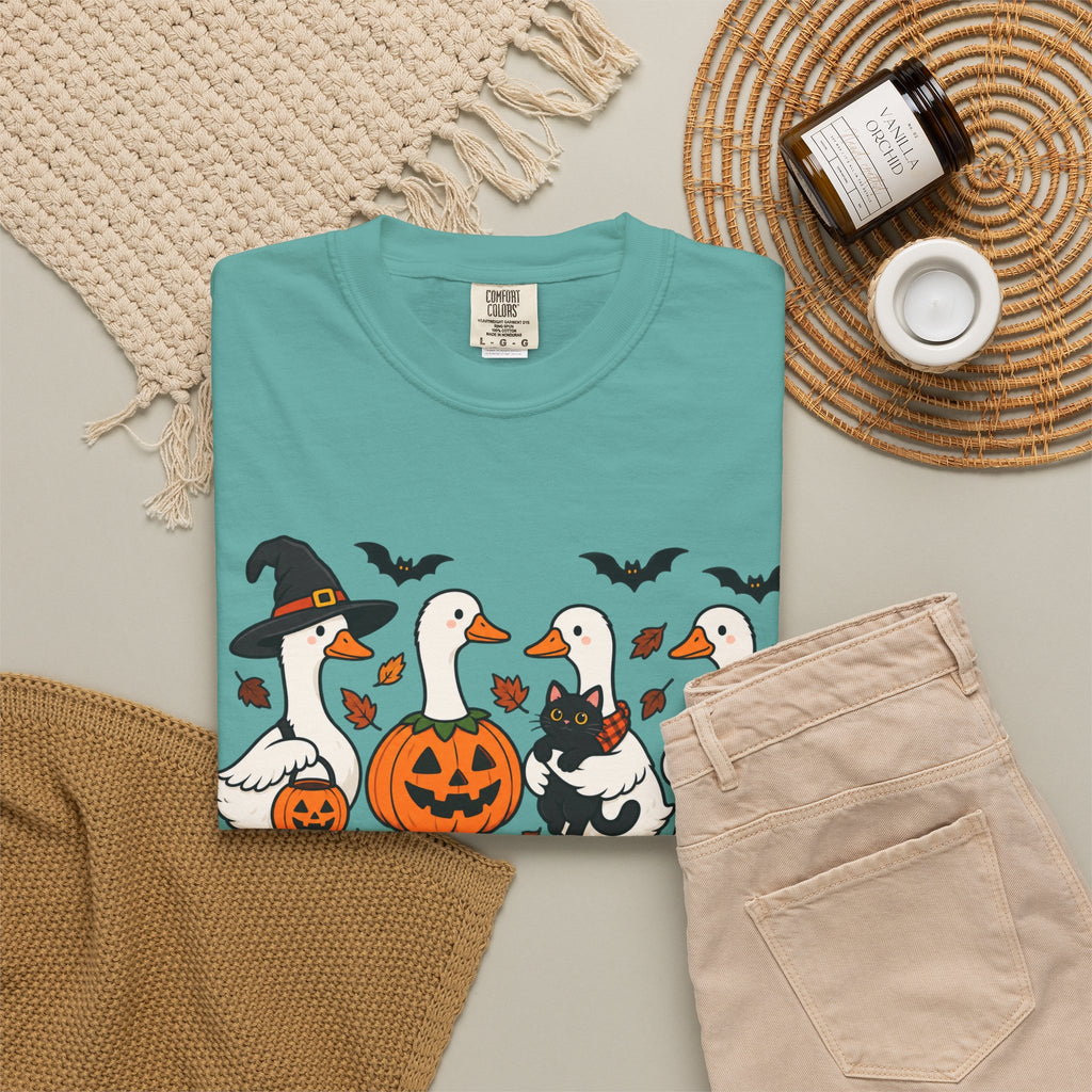 Halloween Ducks T-shirt | Geese in Costumes, Pumpkin Jack-O’-Lantern