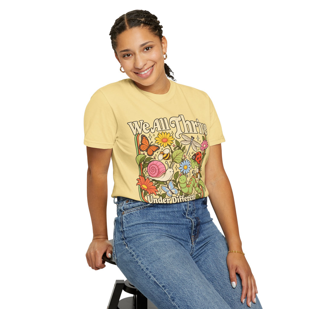 We All Thrive Under Different Conditions T-shirt | Floral Nature Illustration