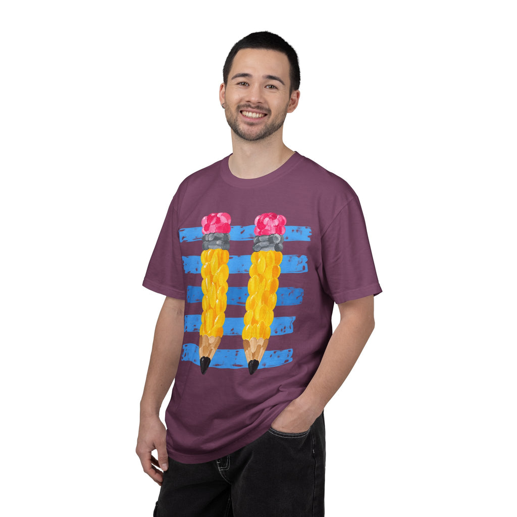 Braided Pencil Illustration T-Shirt | School Art Teacher Tee
