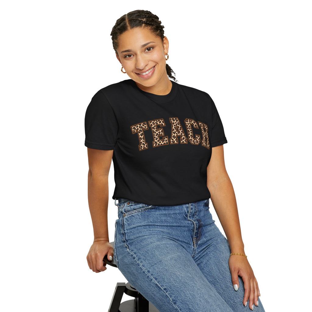 Leopard Print TEACH T-Shirt | Teacher Shirt, Animal Print Typography