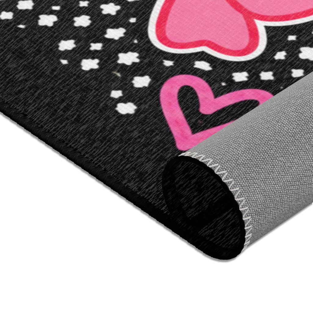 Learning Looks Good On Us Area Rug | Pink Bows, Stars, Classroom Decor