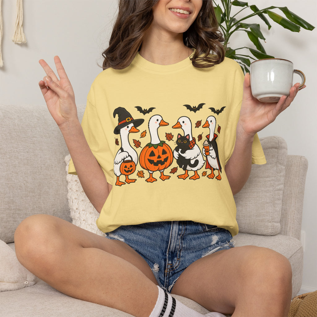 Halloween Ducks T-shirt | Geese in Costumes, Pumpkin Jack-O’-Lantern
