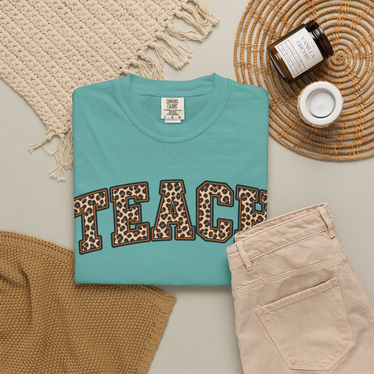 Leopard Print TEACH T-Shirt | Teacher Shirt, Animal Print Typography