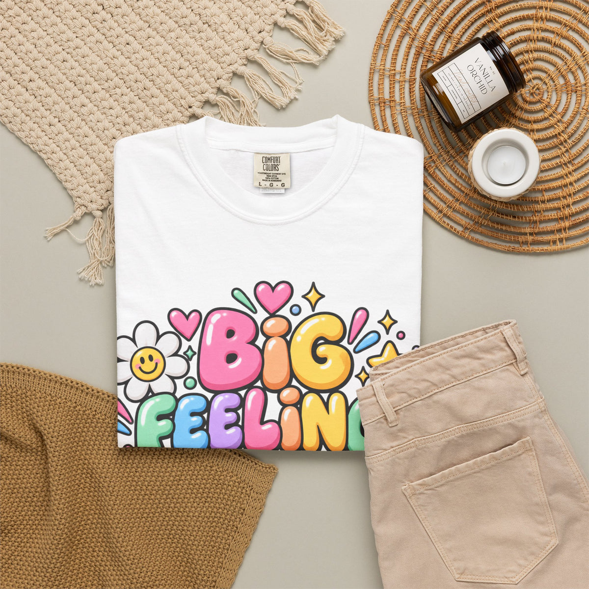 Big Feelings Safe Spaces T-shirt | Pastel Cute Floral Typography