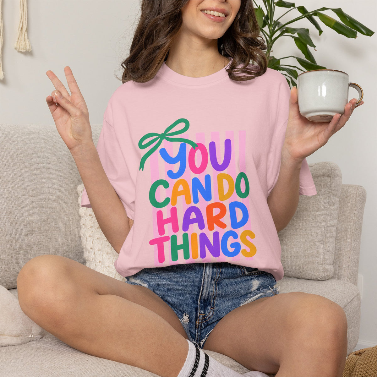 You Can Do Hard Things T-shirt | Colorful Motivational Typography