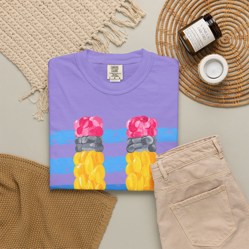 Braided Pencil Illustration T-Shirt | School Art Teacher Tee