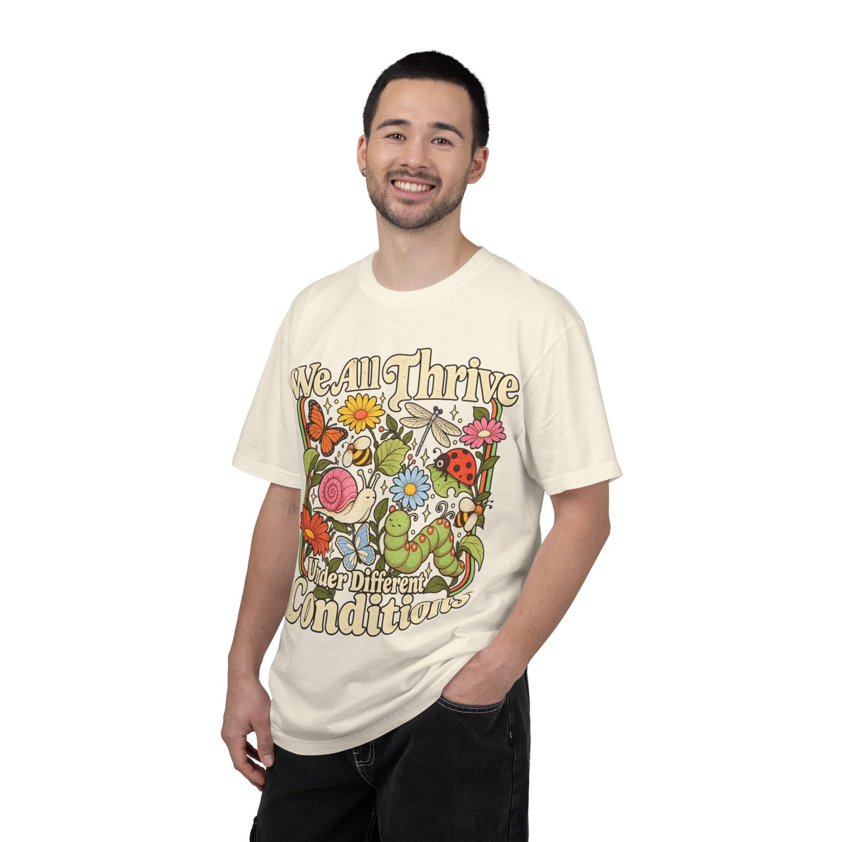 We All Thrive Under Different Conditions T-shirt | Floral Nature Illustration