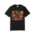 Fall in Love with Learning T-Shirt | Teacher Autumn Pumpkin Leaves