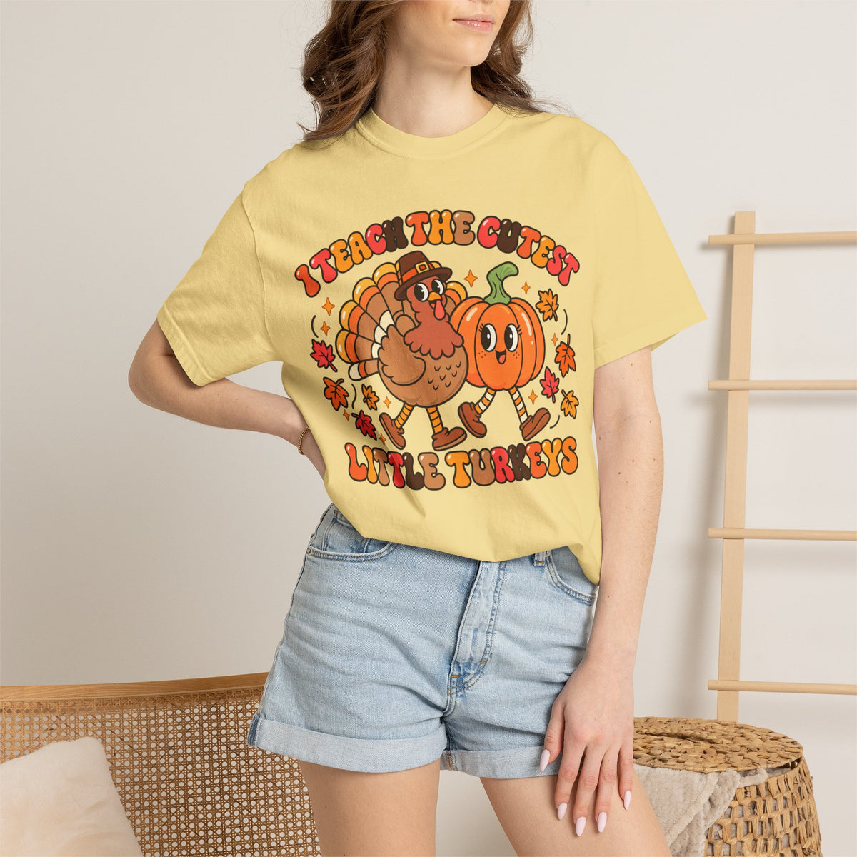 I Teach the Cutest Little Turkeys T-shirt | Thanksgiving Teacher Shirt