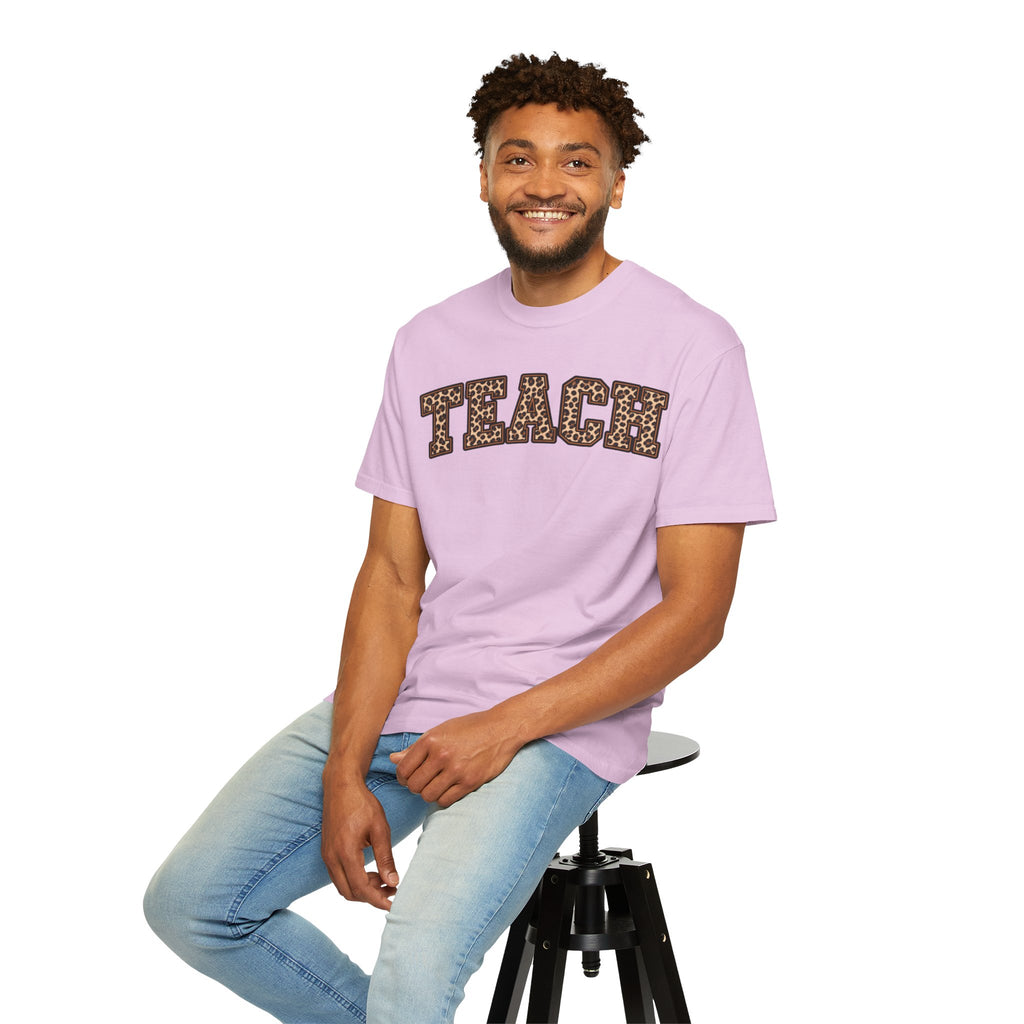 Leopard Print TEACH T-Shirt | Teacher Shirt, Animal Print Typography