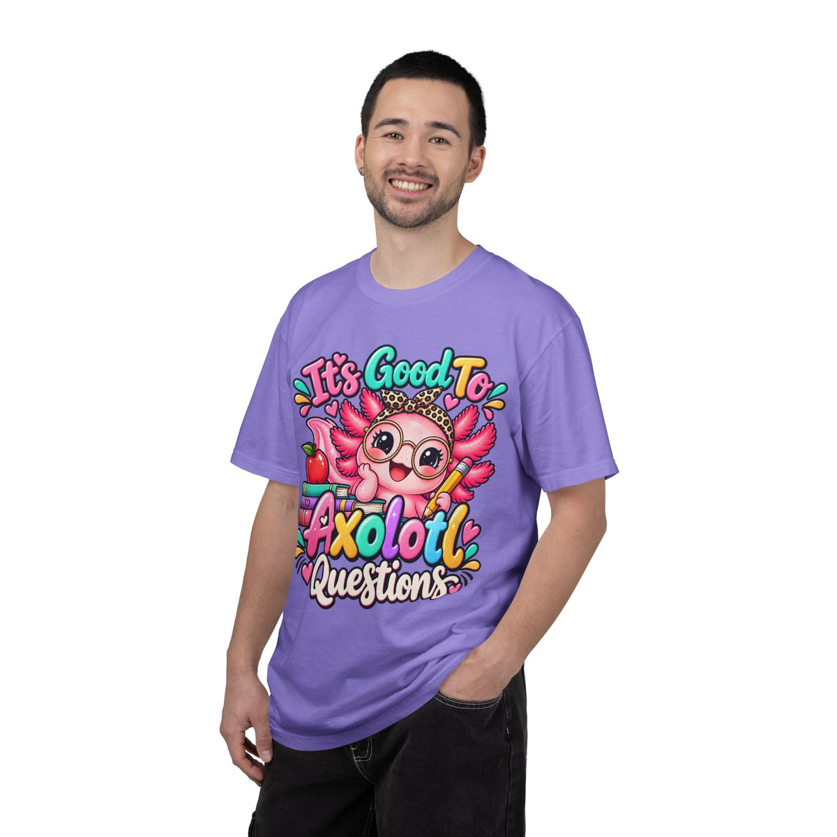 It's Good To Axolotl Questions Brenda Tee | Cute Axolotl Cartoon, Colorful Study Design