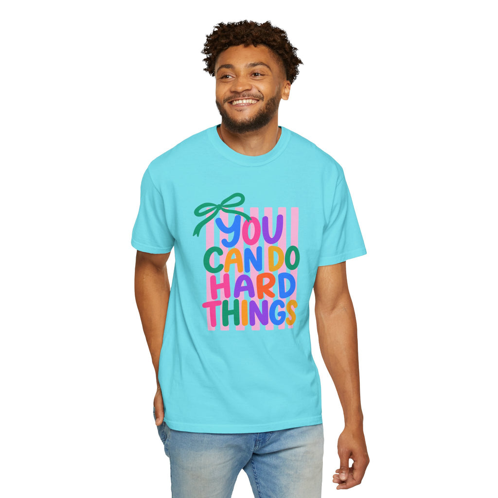 You Can Do Hard Things T-shirt | Colorful Motivational Typography