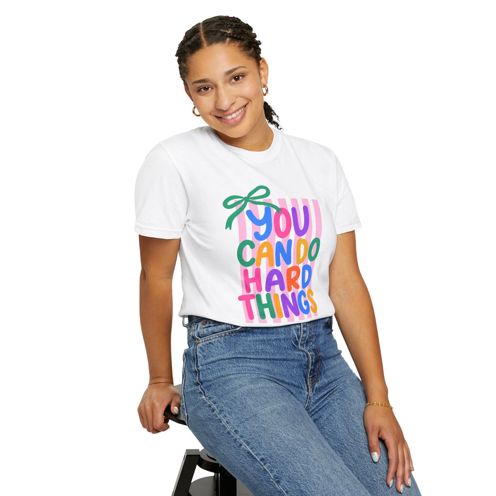 You Can Do Hard Things T-shirt | Colorful Motivational Typography