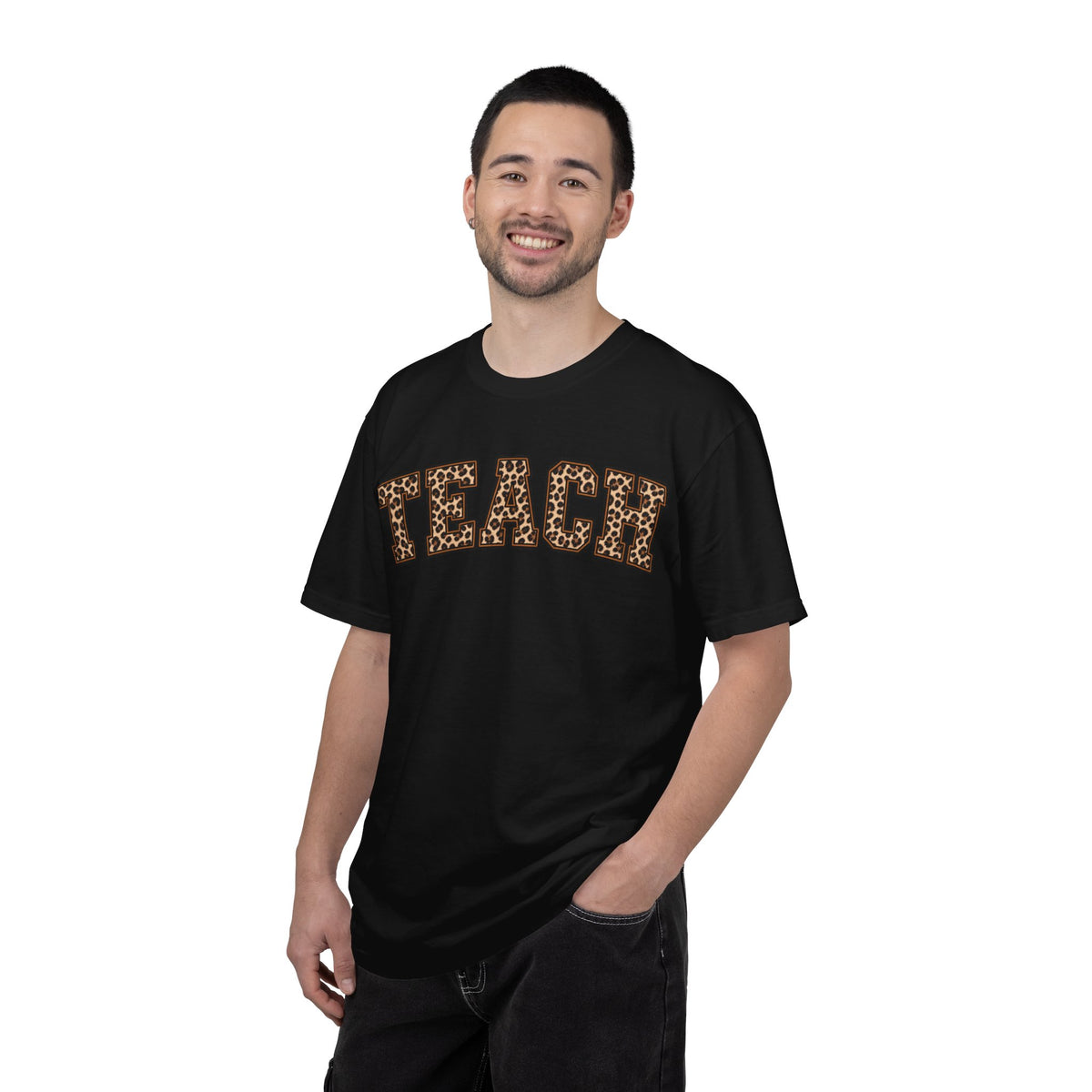 Leopard Print TEACH T-Shirt | Teacher Shirt, Animal Print Typography