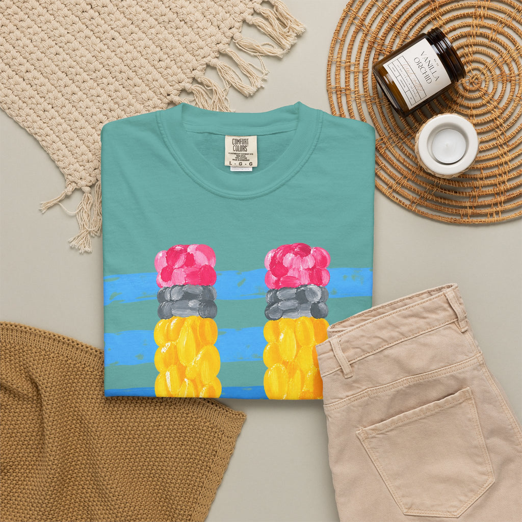 Braided Pencil Illustration T-Shirt | School Art Teacher Tee