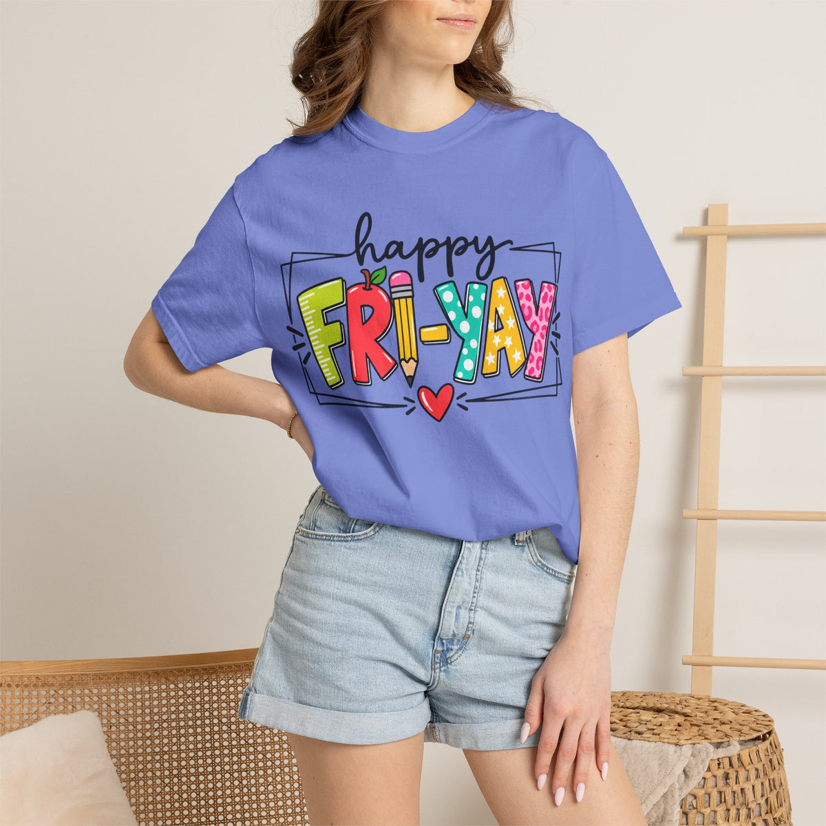 Happy Fri-yay Colorful Graphic T-shirt | Cute Friday Celebration Tee
