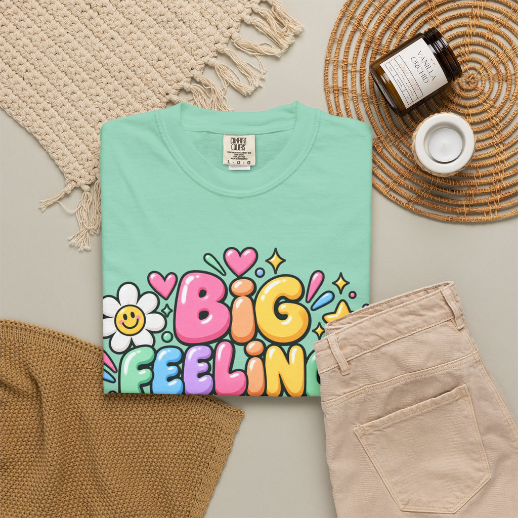 Big Feelings Safe Spaces T-shirt | Pastel Cute Floral Typography