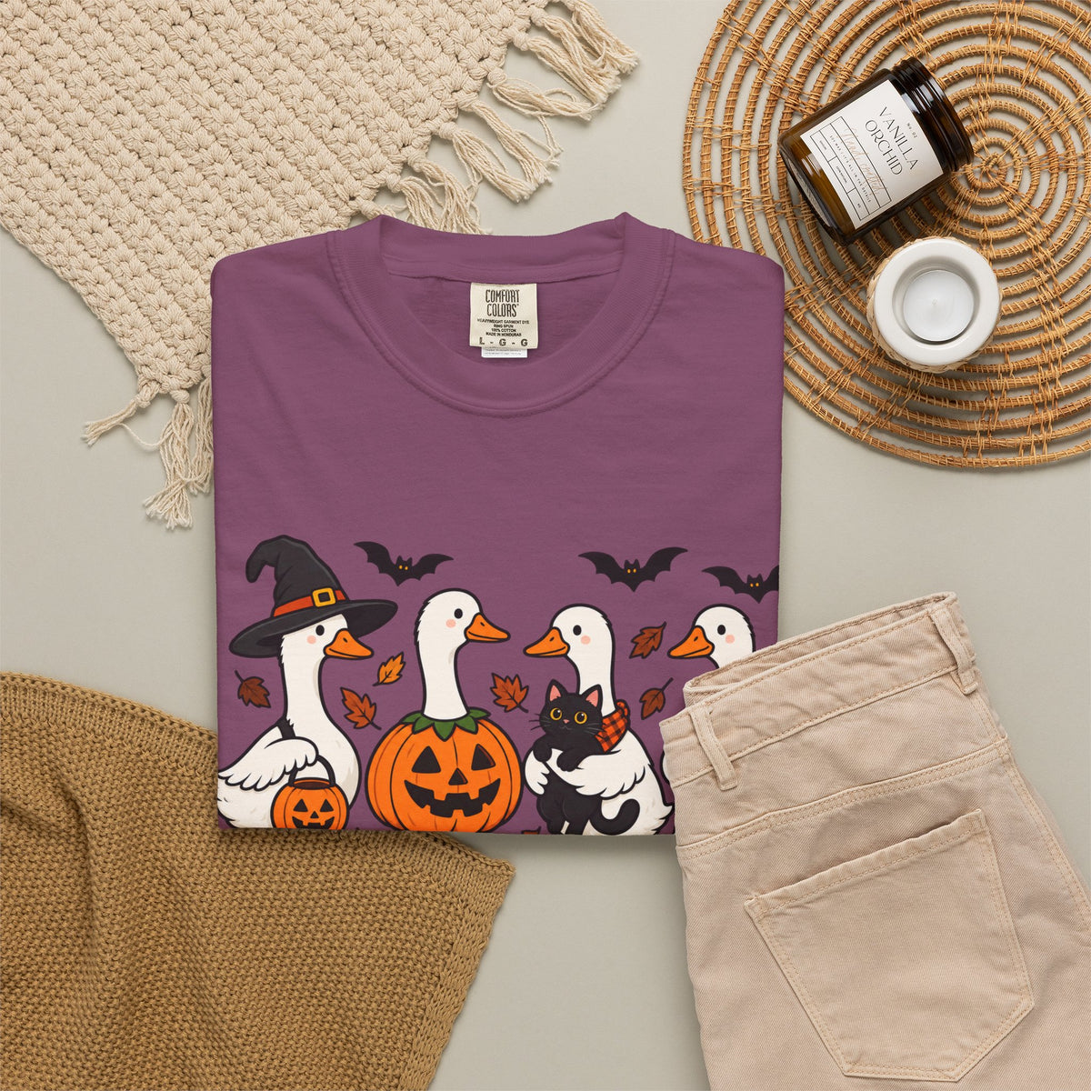 Halloween Ducks T-shirt | Geese in Costumes, Pumpkin Jack-O’-Lantern