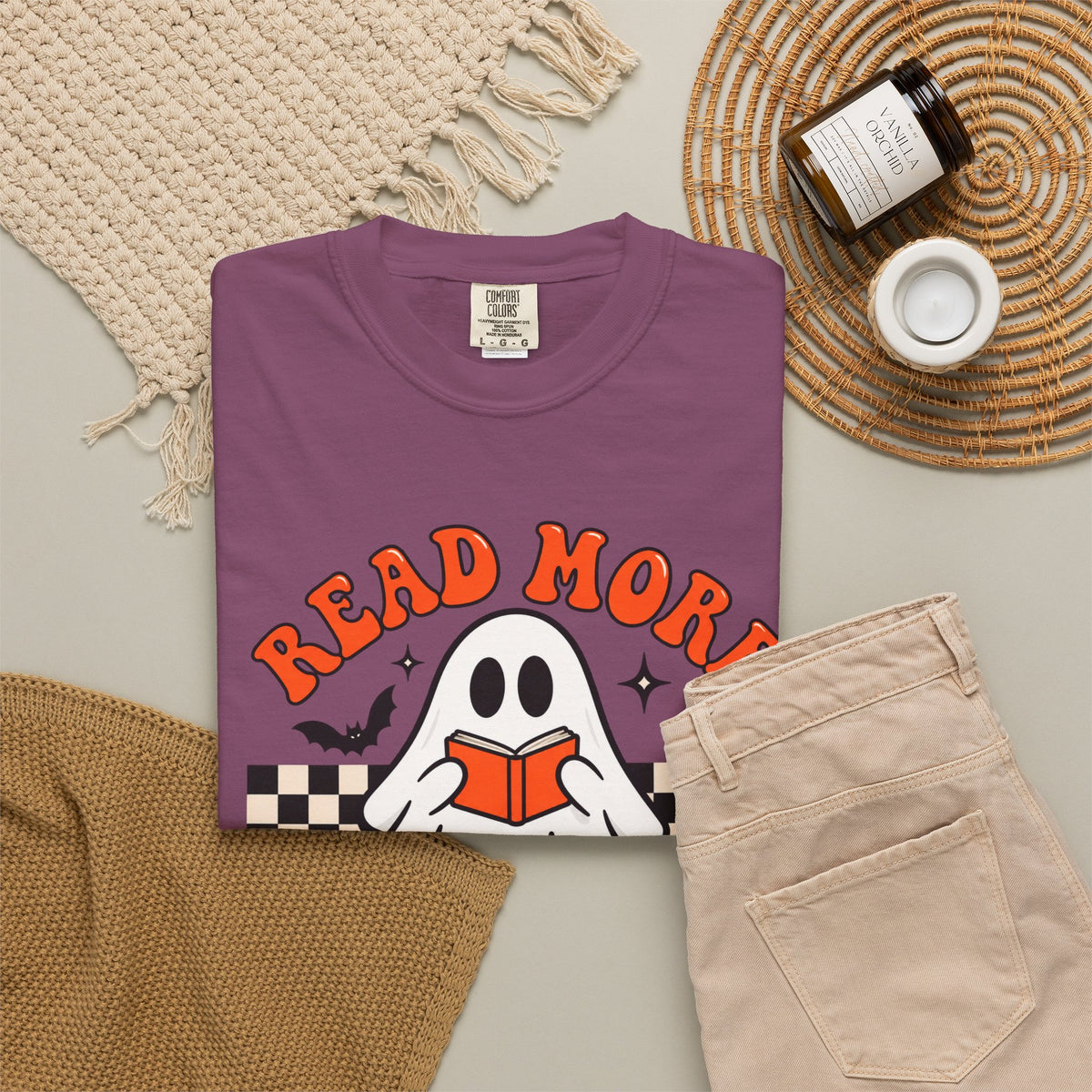 Read More Booooks ghost reading T-Shirt | Halloween book lover tee