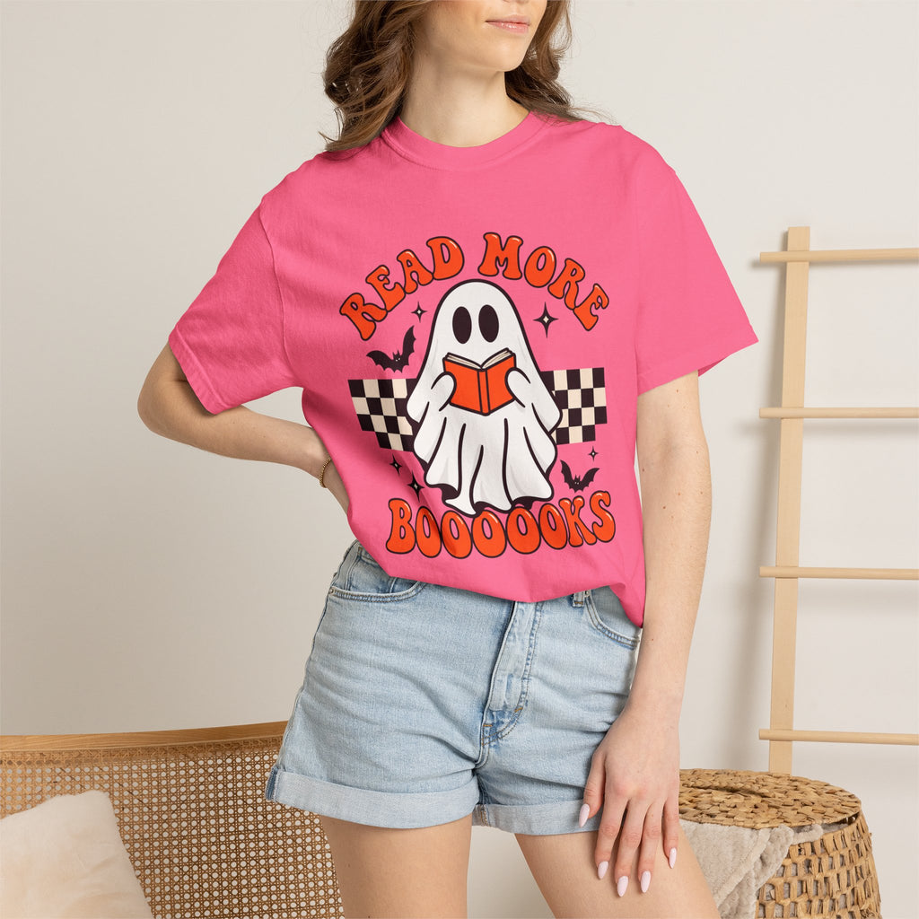 Read More Booooks ghost reading T-Shirt | Halloween book lover tee