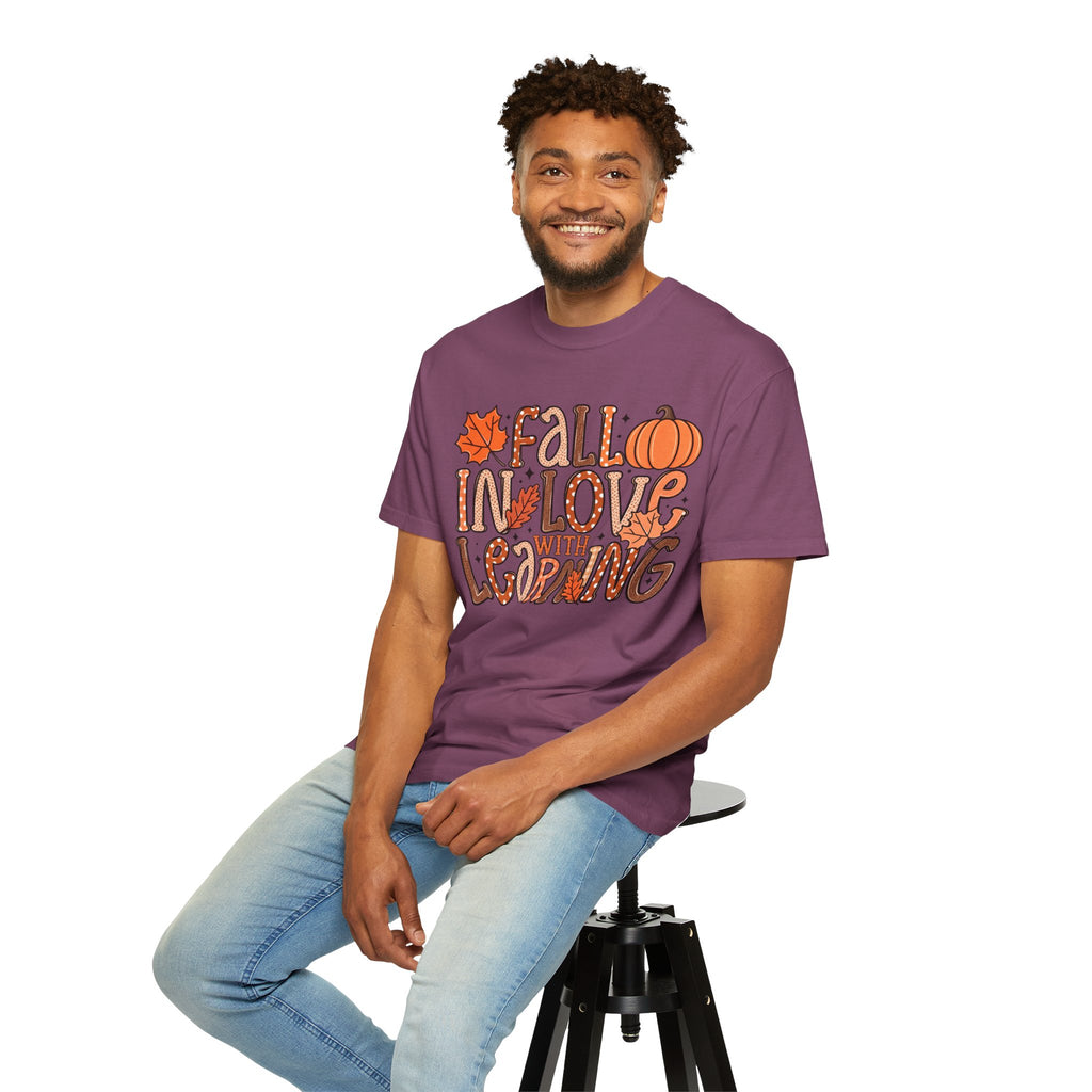 Fall in Love with Learning T-Shirt | Teacher Autumn Pumpkin Leaves