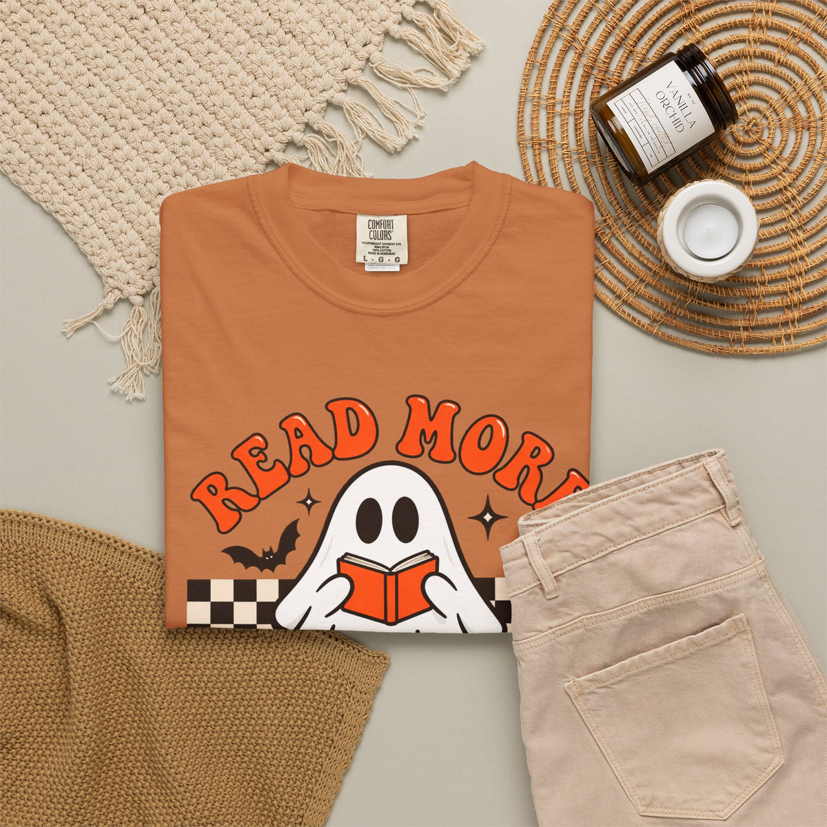 Read More Booooks ghost reading T-Shirt | Halloween book lover tee