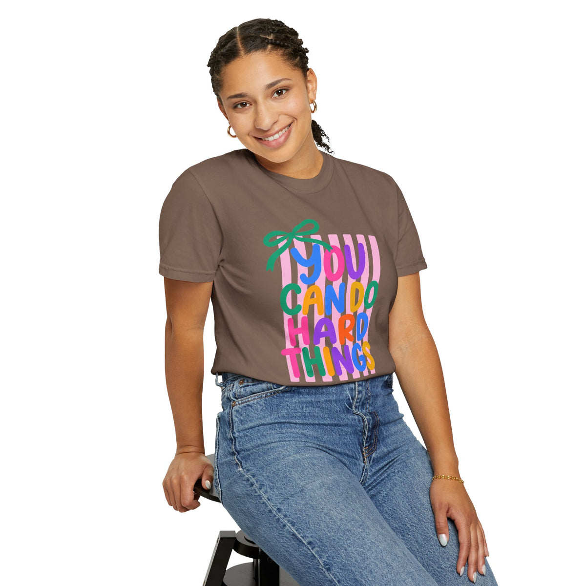 You Can Do Hard Things T-shirt | Colorful Motivational Typography