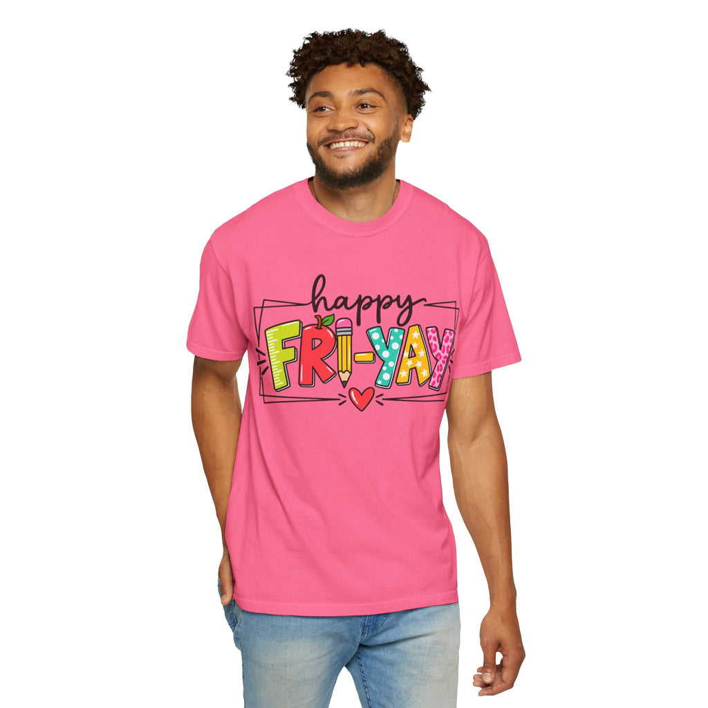 Happy Fri-yay Colorful Graphic T-shirt | Cute Friday Celebration Tee