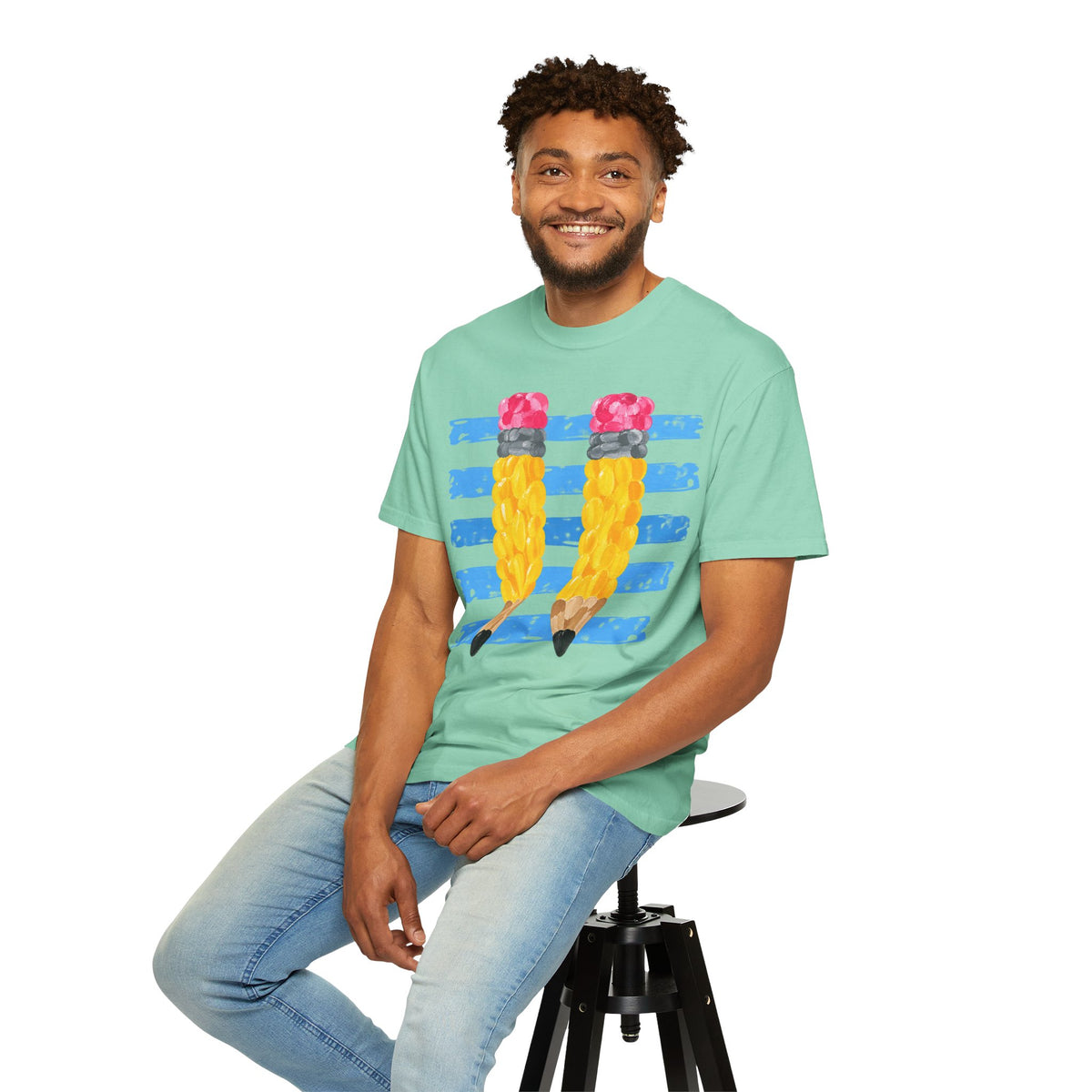 Braided Pencil Illustration T-Shirt | School Art Teacher Tee