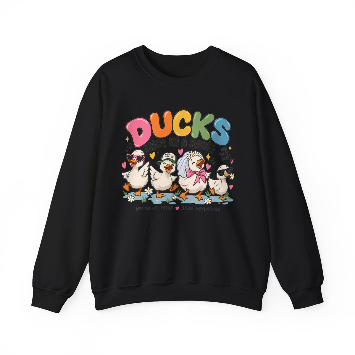 Ducks Not in a Row Crewneck Sweatshirt | Cute Cartoon Ducks