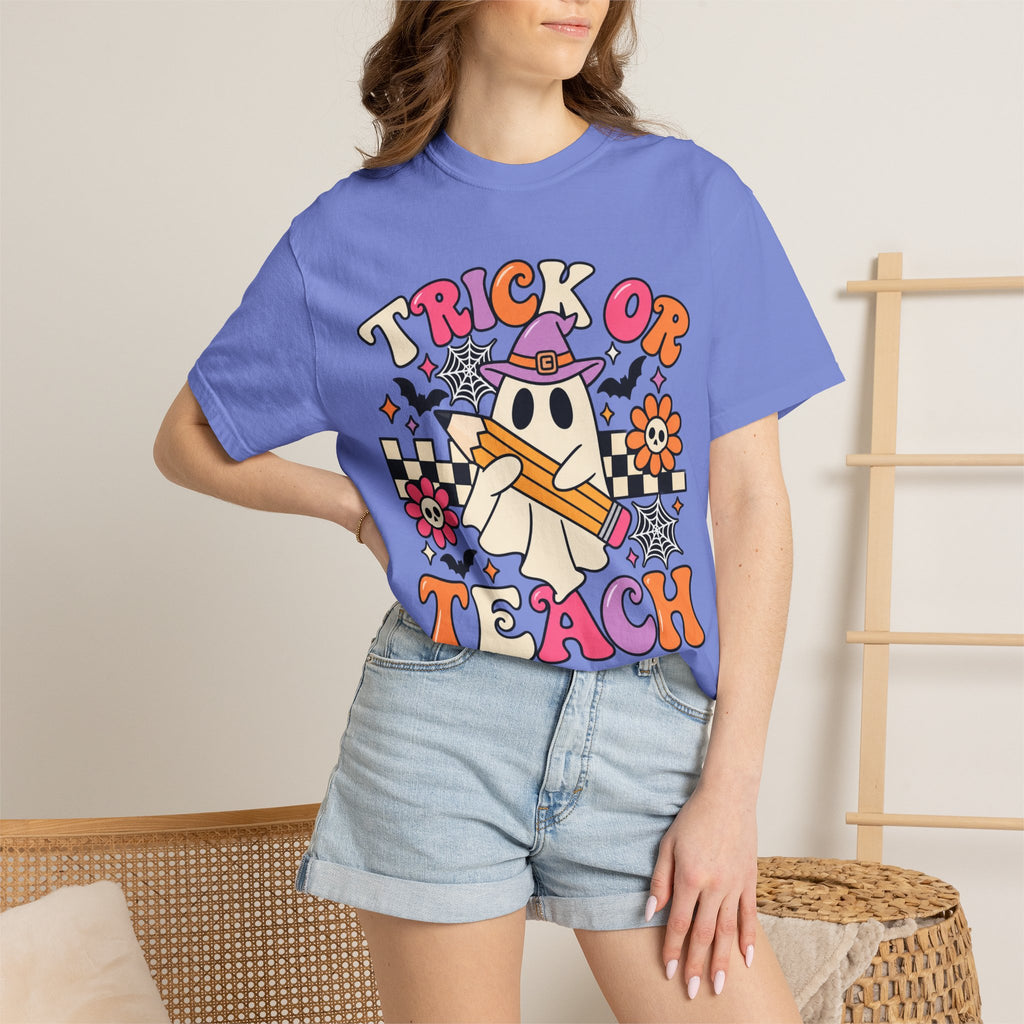 Trick or Teach ghost Halloween T-Shirt | Teacher Halloween shirt