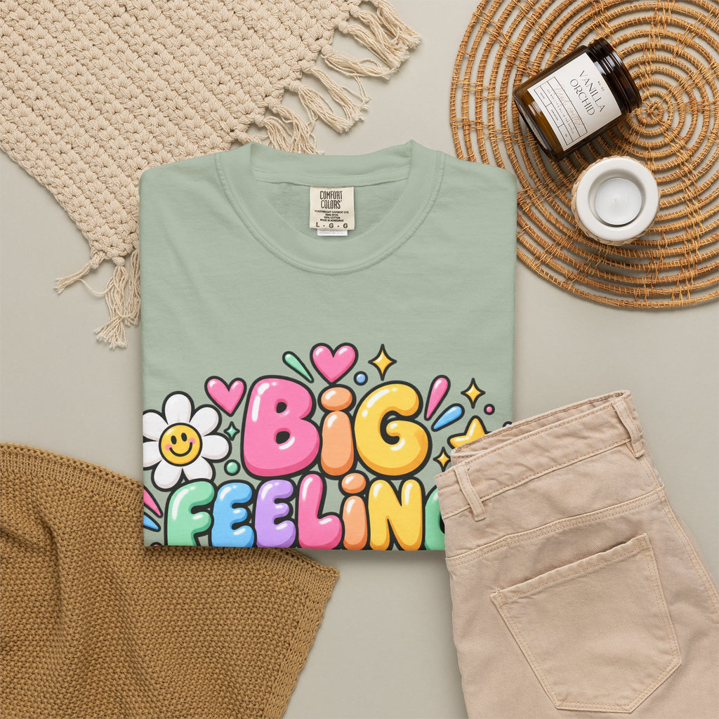 Big Feelings Safe Spaces T-shirt | Pastel Cute Floral Typography