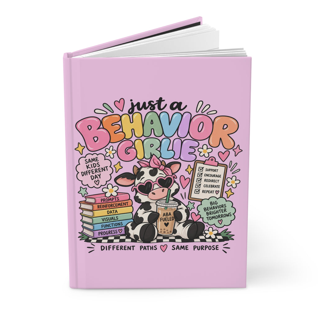 Just a Behavior Girlie Hardcover Journal | Pink Lined Notebook