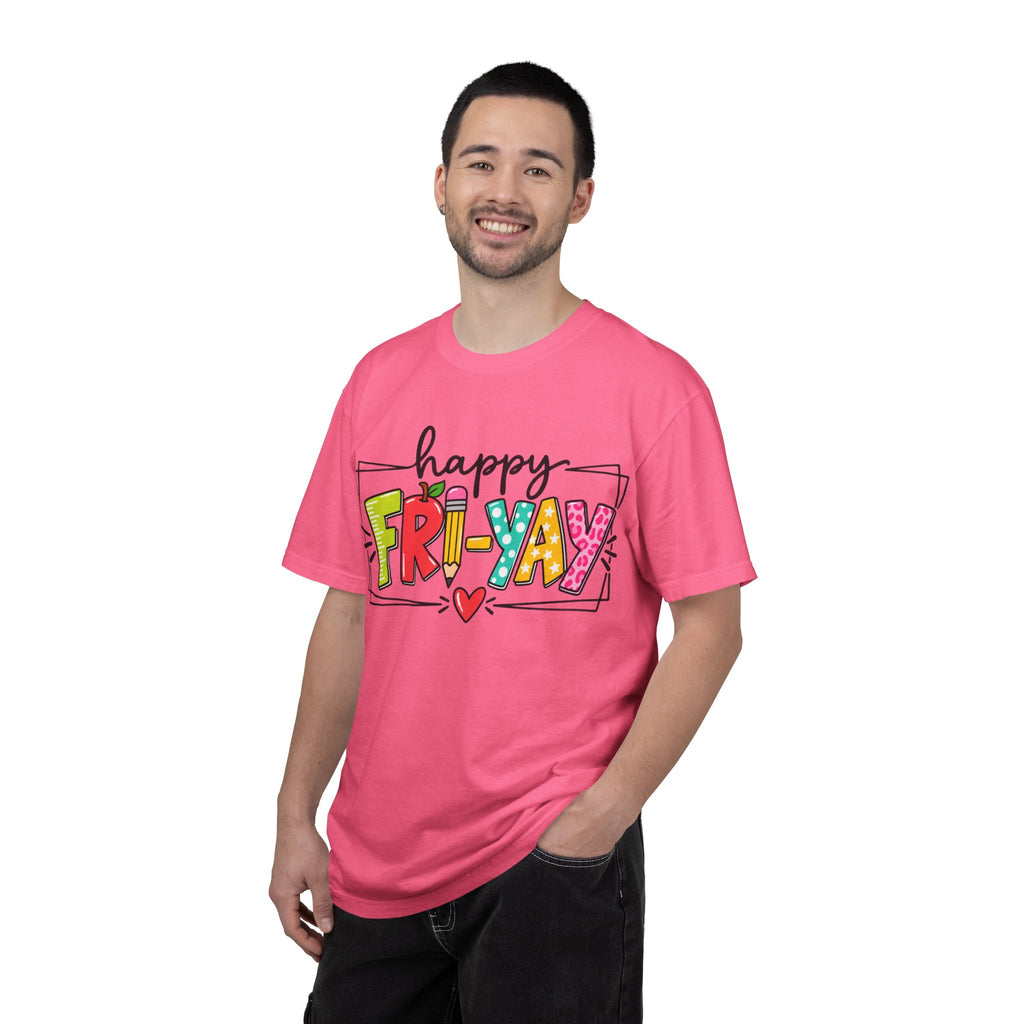 Happy Fri-yay Colorful Graphic T-shirt | Cute Friday Celebration Tee