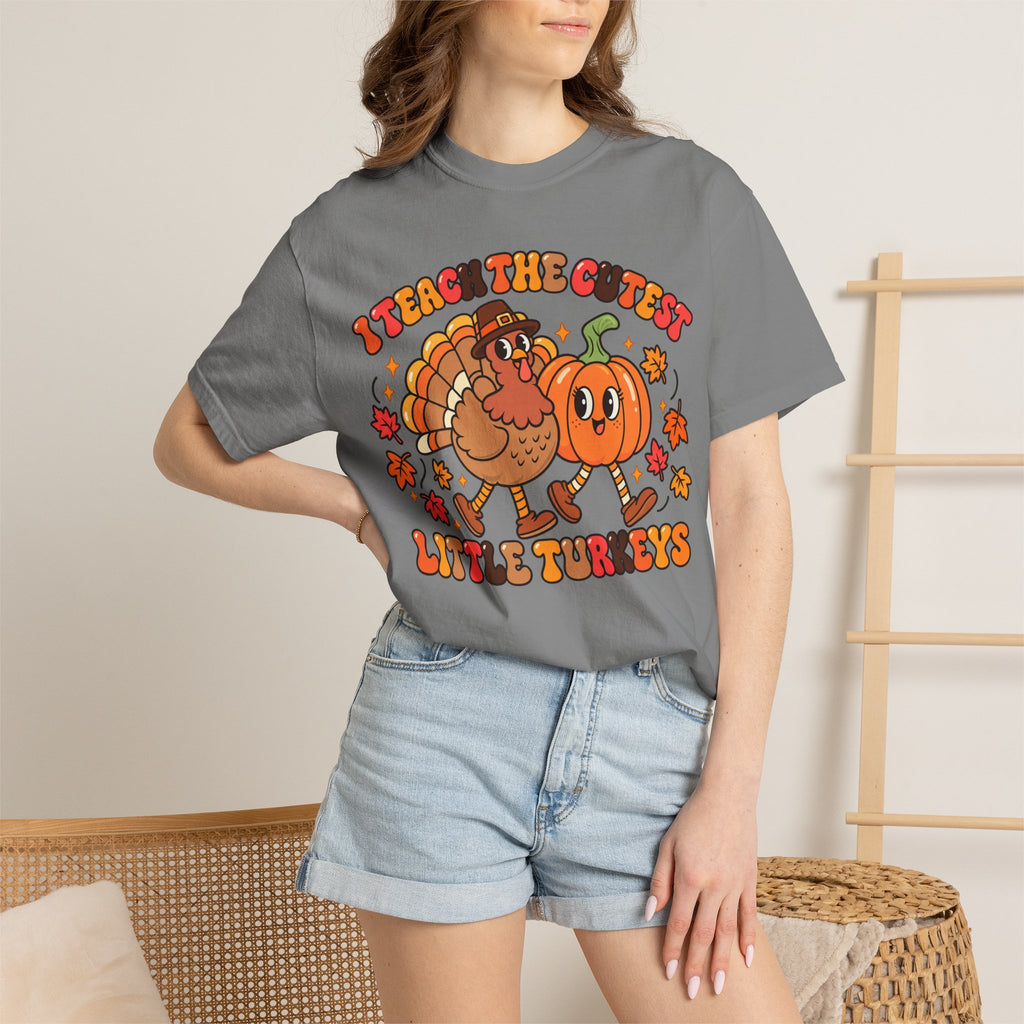 I Teach the Cutest Little Turkeys T-shirt | Thanksgiving Teacher Shirt