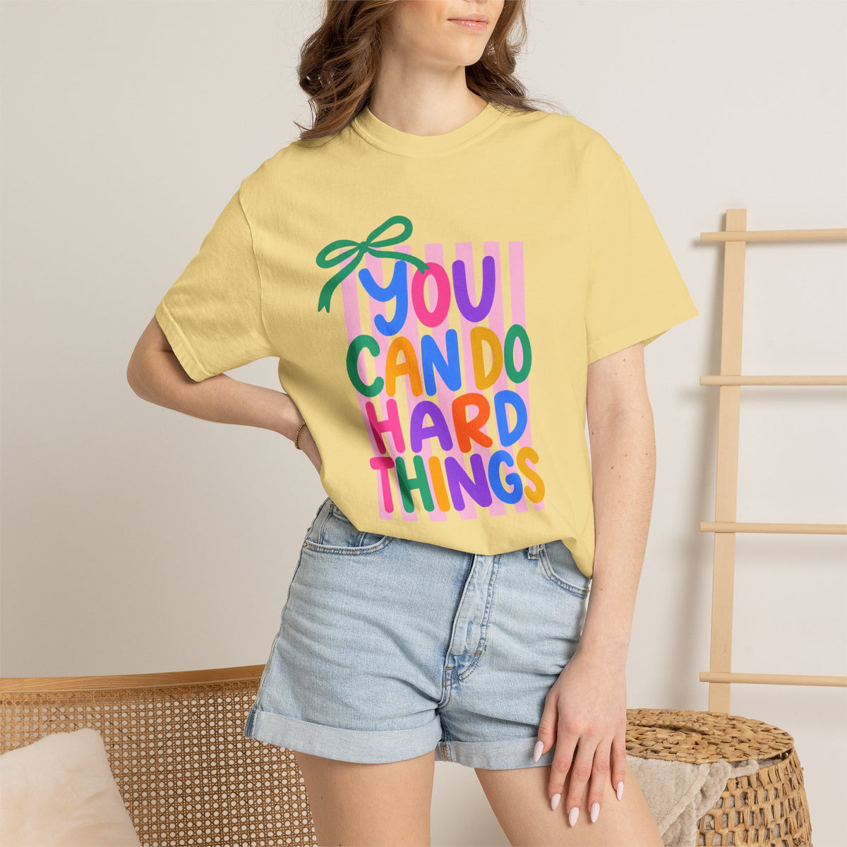 You Can Do Hard Things T-shirt | Colorful Motivational Typography