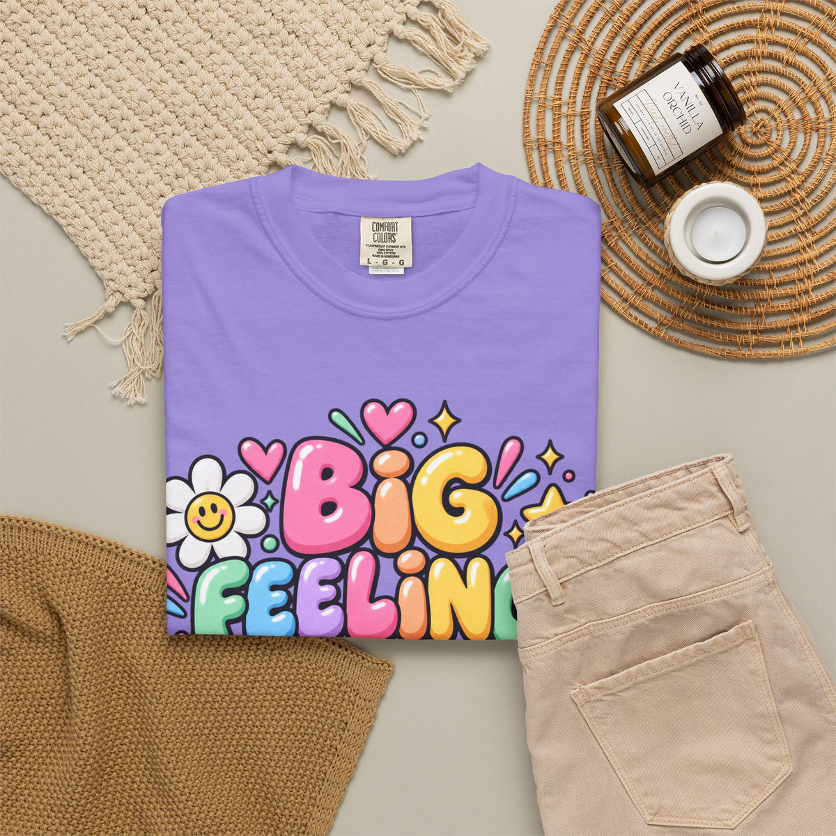 Big Feelings Safe Spaces T-shirt | Pastel Cute Floral Typography