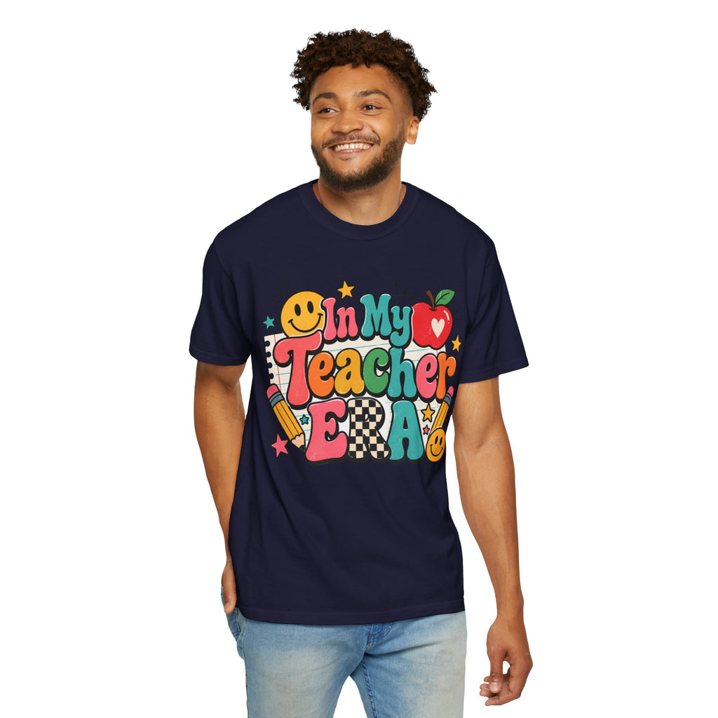 In My Teacher Era T-shirt | Retro School Graphic, Apple & Pencils