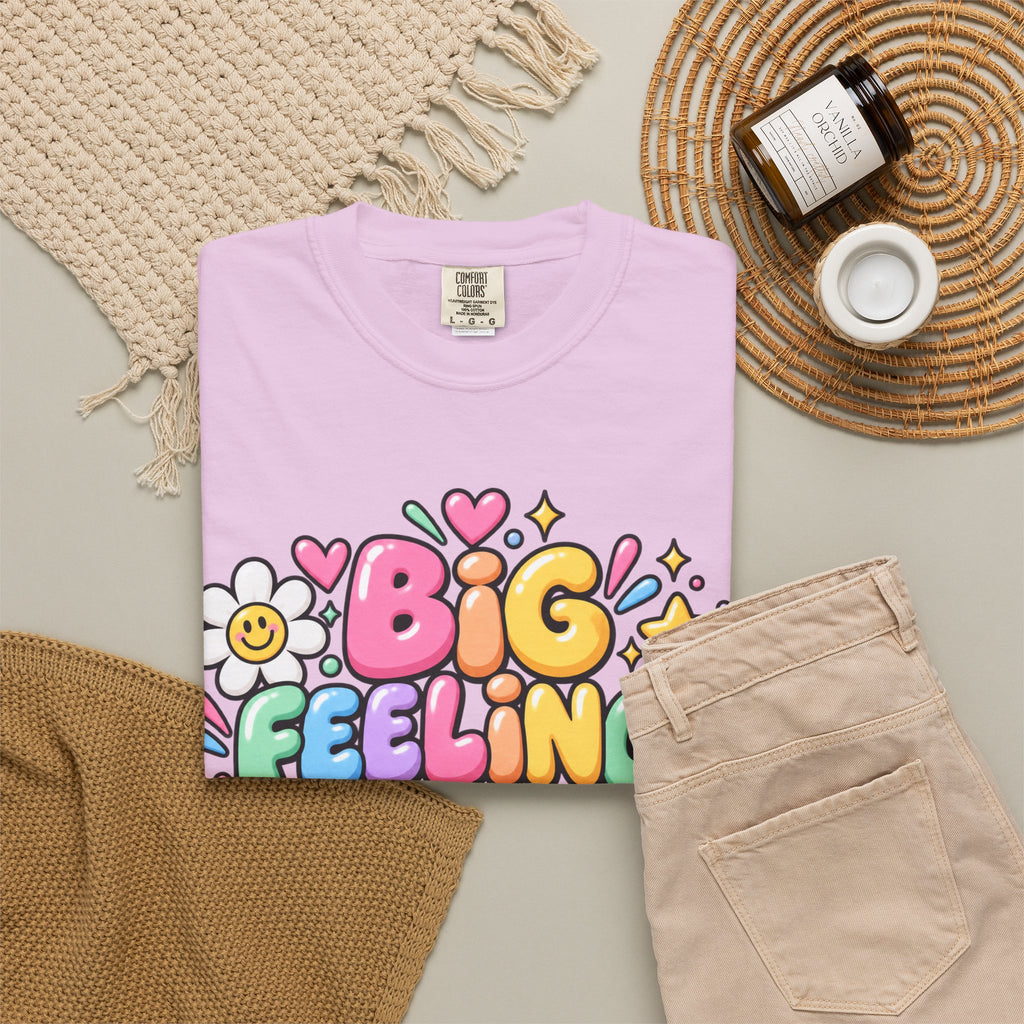 Big Feelings Safe Spaces T-shirt | Pastel Cute Floral Typography